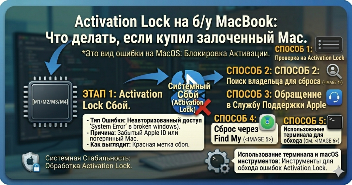 Activation Lock на б/у MacBook - что делать если купил залоченный Mac