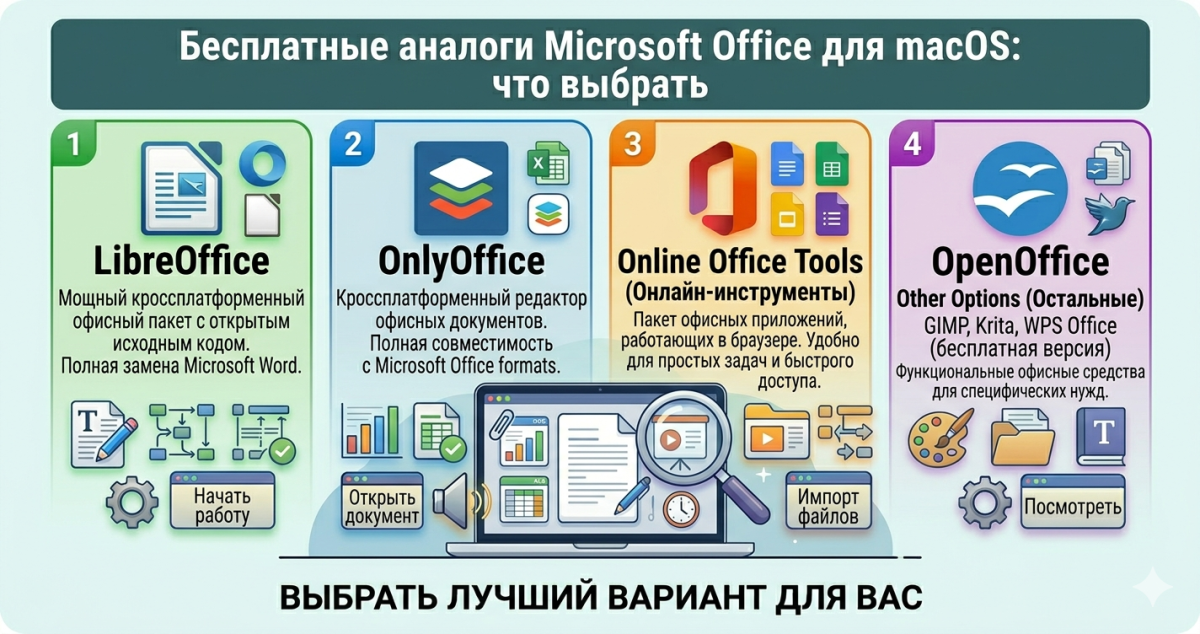 Бесплатные аналоги Microsoft Office для macOS: Word, Excel, PowerPoint