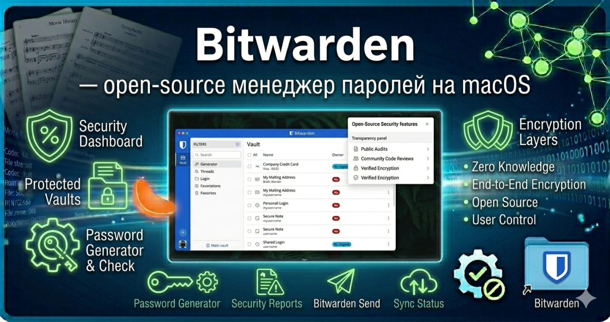 Bitwarden — open-source менеджер паролей на macOS