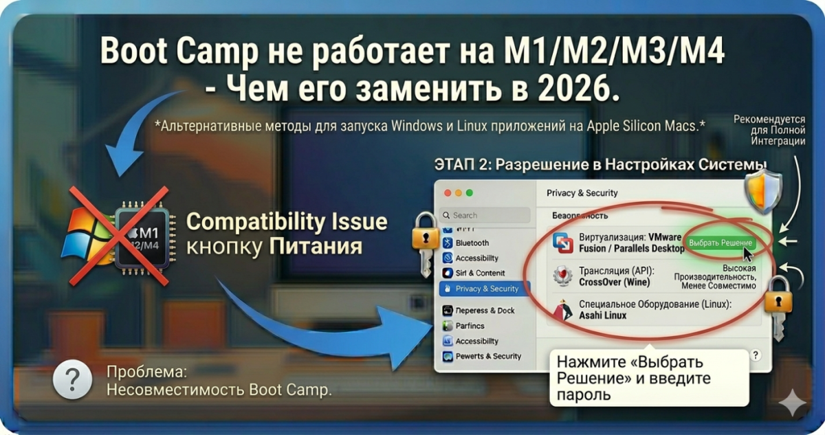 Boot Camp не работает на M1/M2 - чем его заменить в 2026