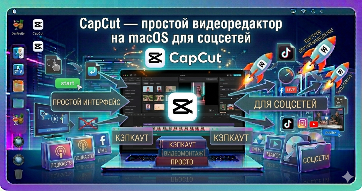 CapCut — простой видеоредактор на macOS для соцсетей