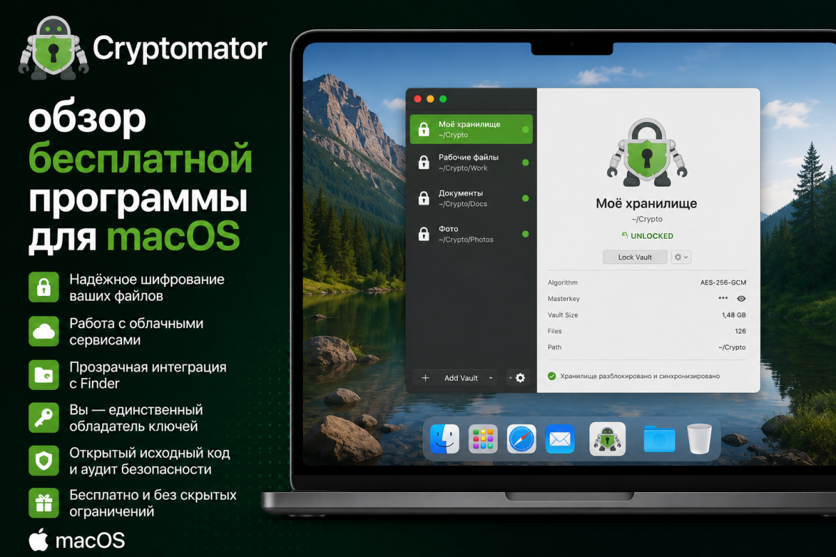 Cryptomator - обзор бесплатной программы для macOS