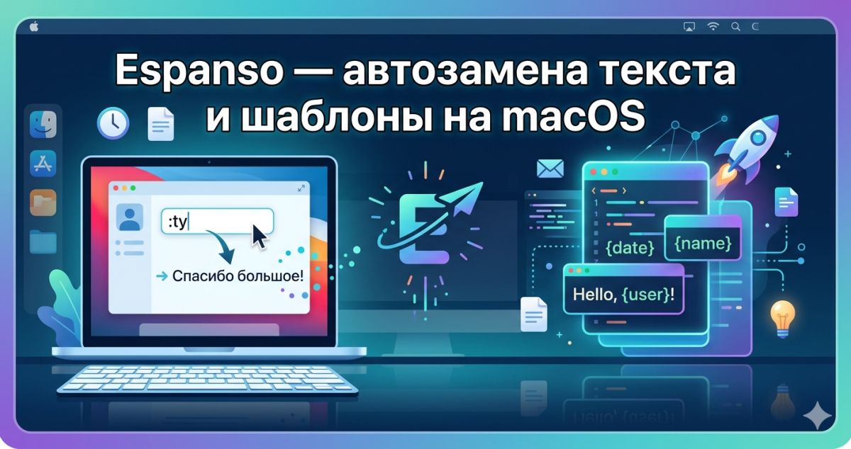 Espanso — автозамена текста и шаблоны на macOS