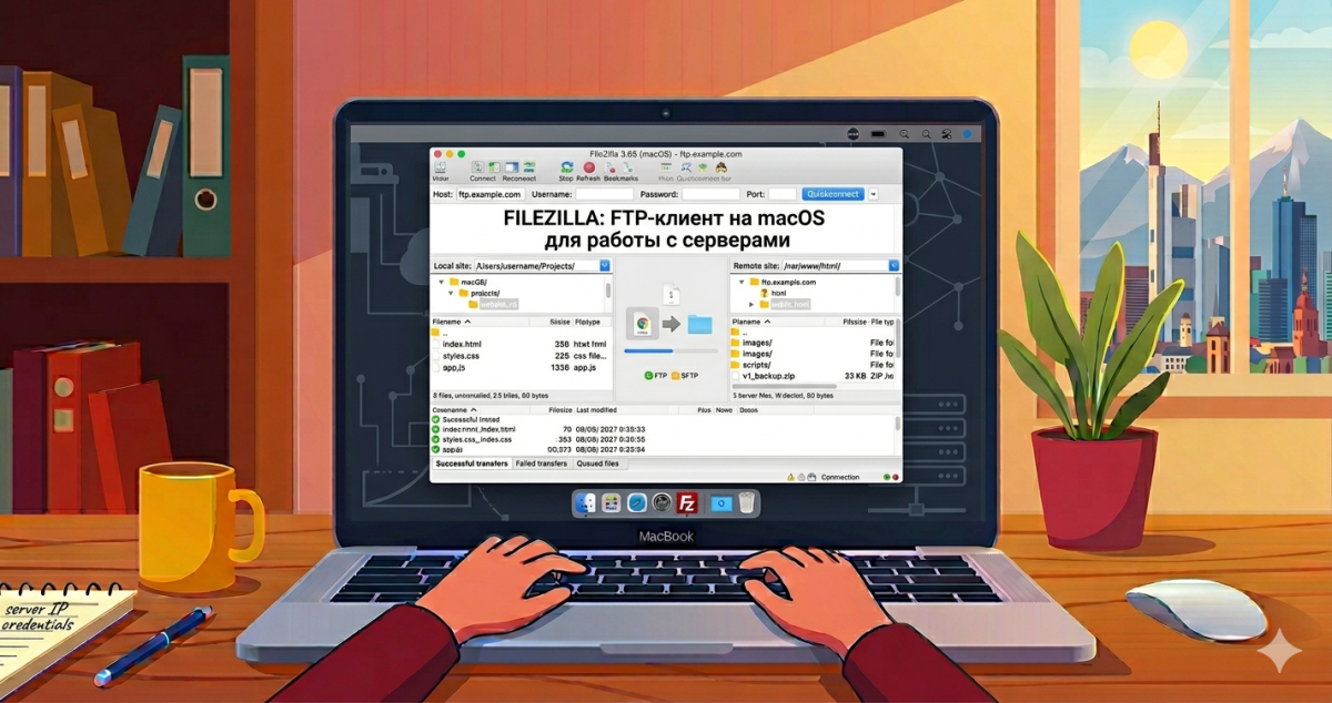 FileZilla — FTP-клиент на macOS для работы с серверами