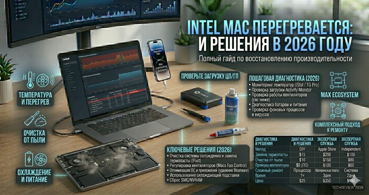 Intel Mac перегревается: диагностика и решения в 2026