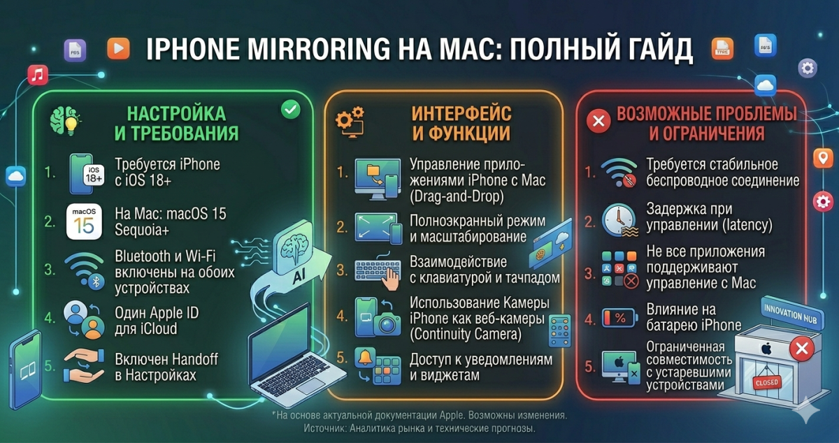 iPhone Mirroring на Mac: полный гайд