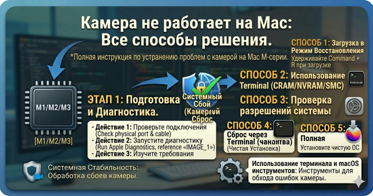 Камера не работает на Mac - все способы решения