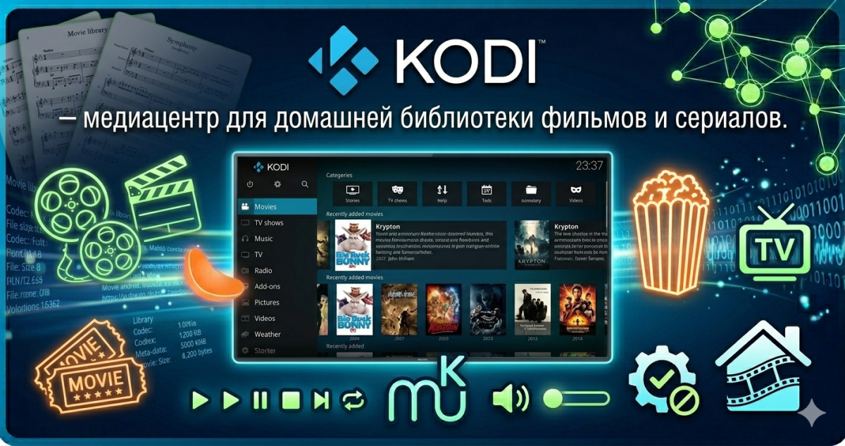 Kodi — медиацентр для домашней библиотеки фильмов и сериалов