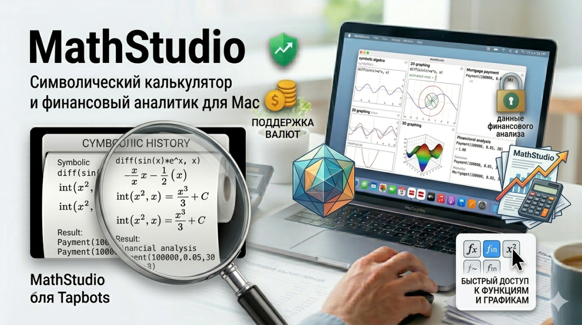 MathStudio: символический калькулятор и финансовый аналитик для Mac