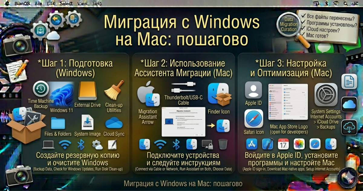 Миграция с Windows на Mac: пошагово