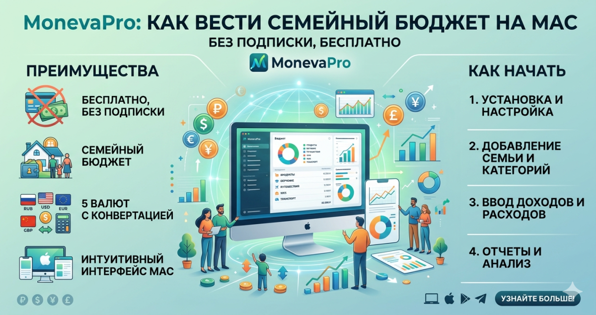 MonevaPro: как вести семейный бюджет на Mac с пятью валютами и без подписки