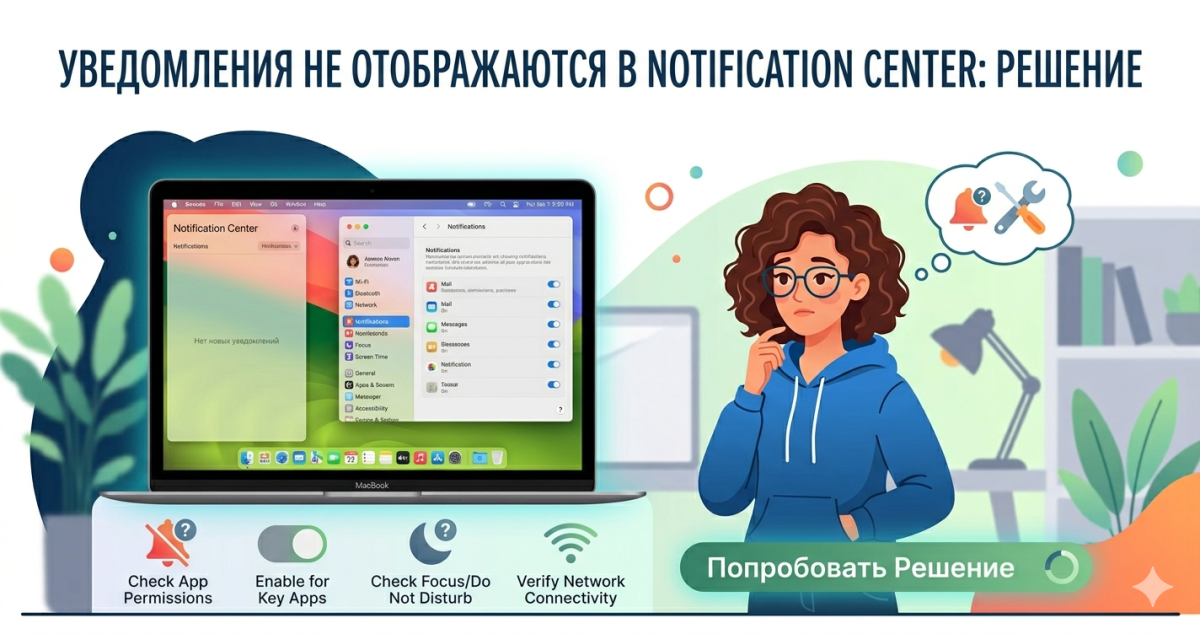 Notification Center не показывает уведомления на Mac - решение