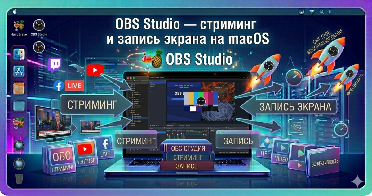 OBS Studio — стриминг и запись экрана на macOS