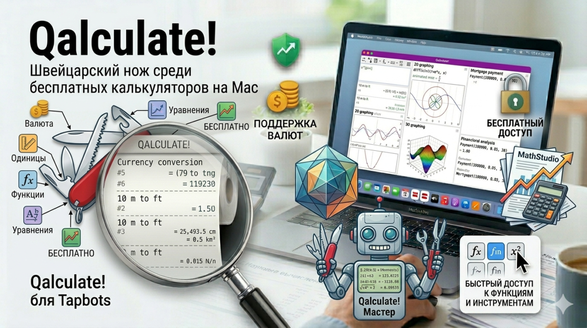 Qalculate! - швейцарский нож среди бесплатных калькуляторов на Mac