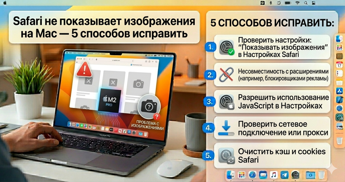 Safari не показывает изображения на Mac - 5 способов исправить