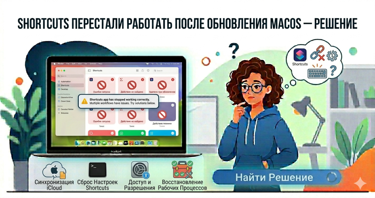Shortcuts перестали работать после обновления macOS - решение
