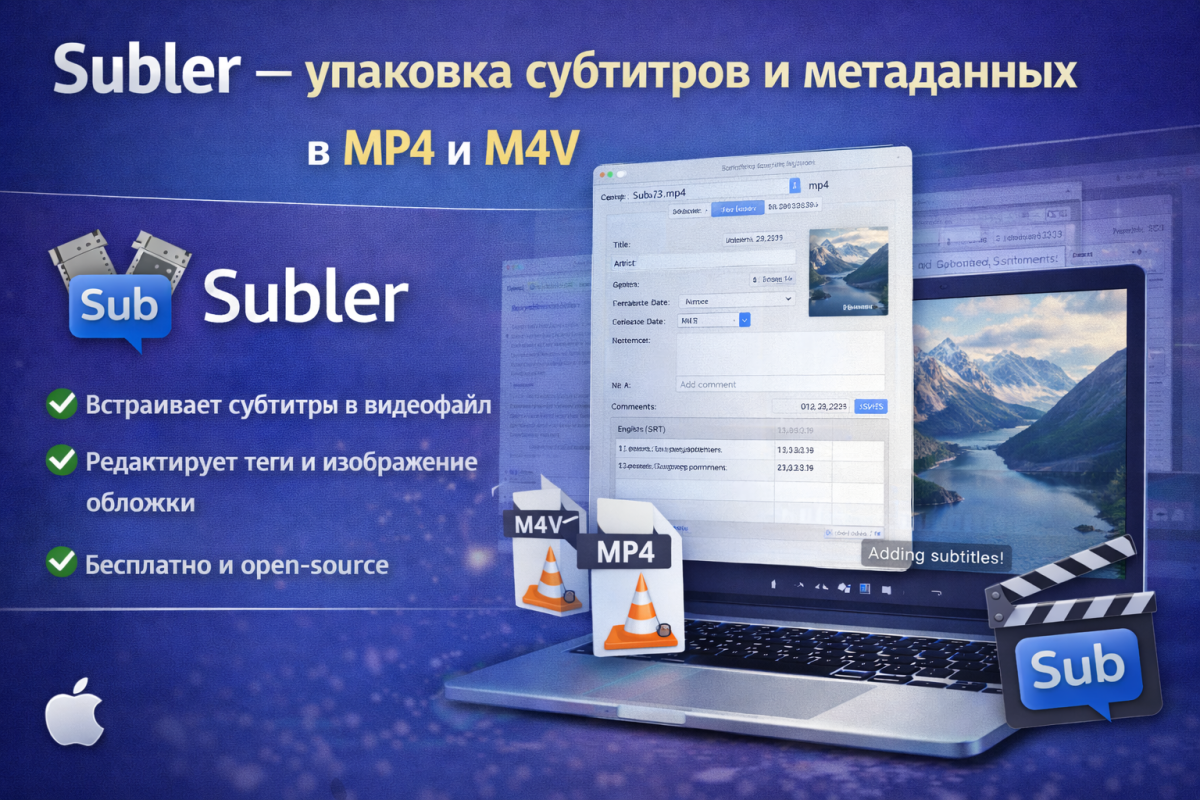 Subler — упаковка субтитров и метаданных в MP4 и M4V