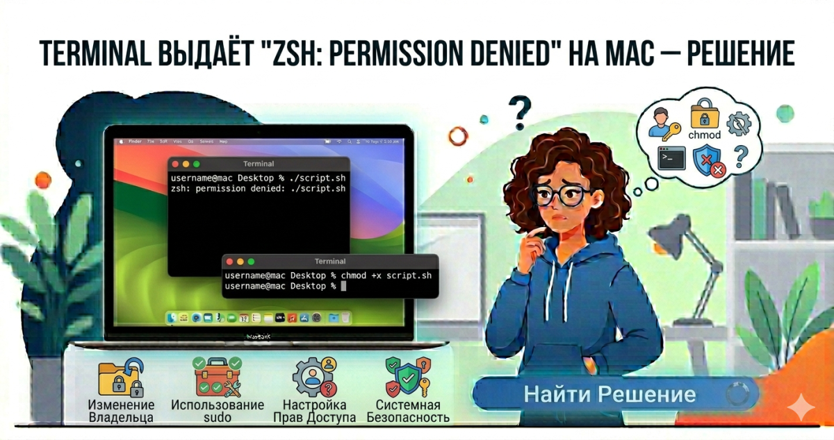 Terminal выдаёт «zsh: permission denied» на Mac - решение