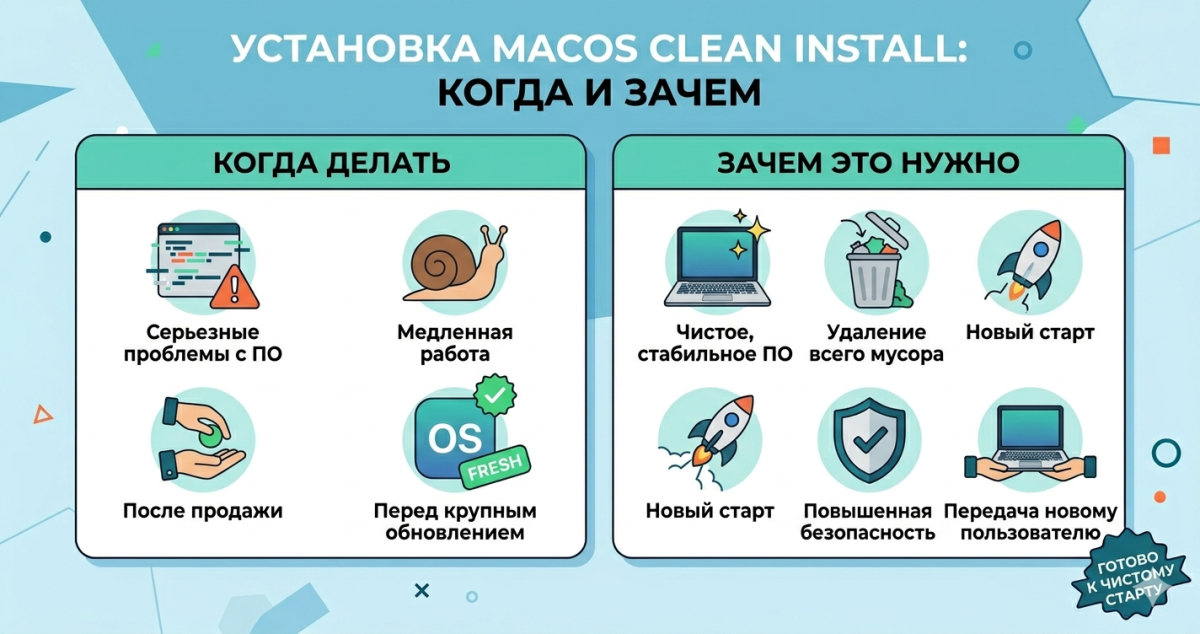 Установка macOS Clean Install: когда и зачем