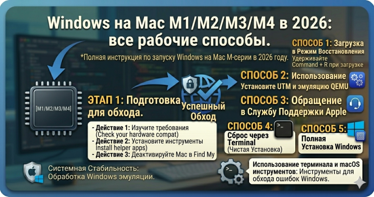 Windows на Mac M1/M2/M3/M4 в 2026: все рабочие способы