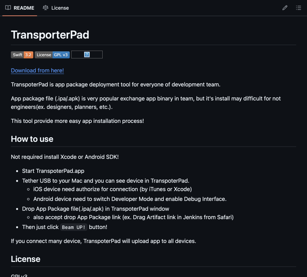 TransporterPad